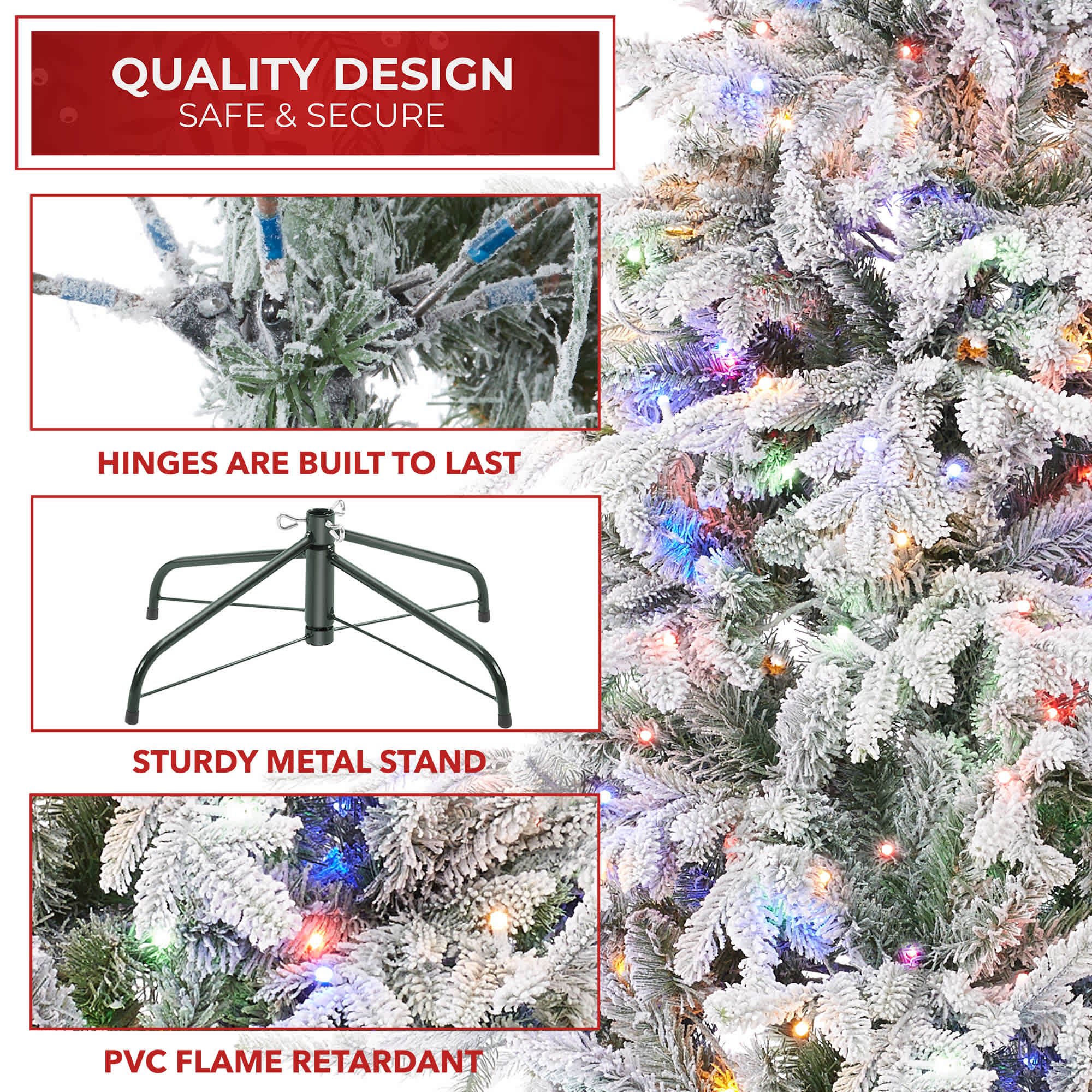 Casafield Pre-Lit Aspen Fir Artificial Holiday Christmas Tree with Stand