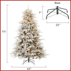 Casafield Pre-Lit Aspen Fir Artificial Holiday Christmas Tree with Stand