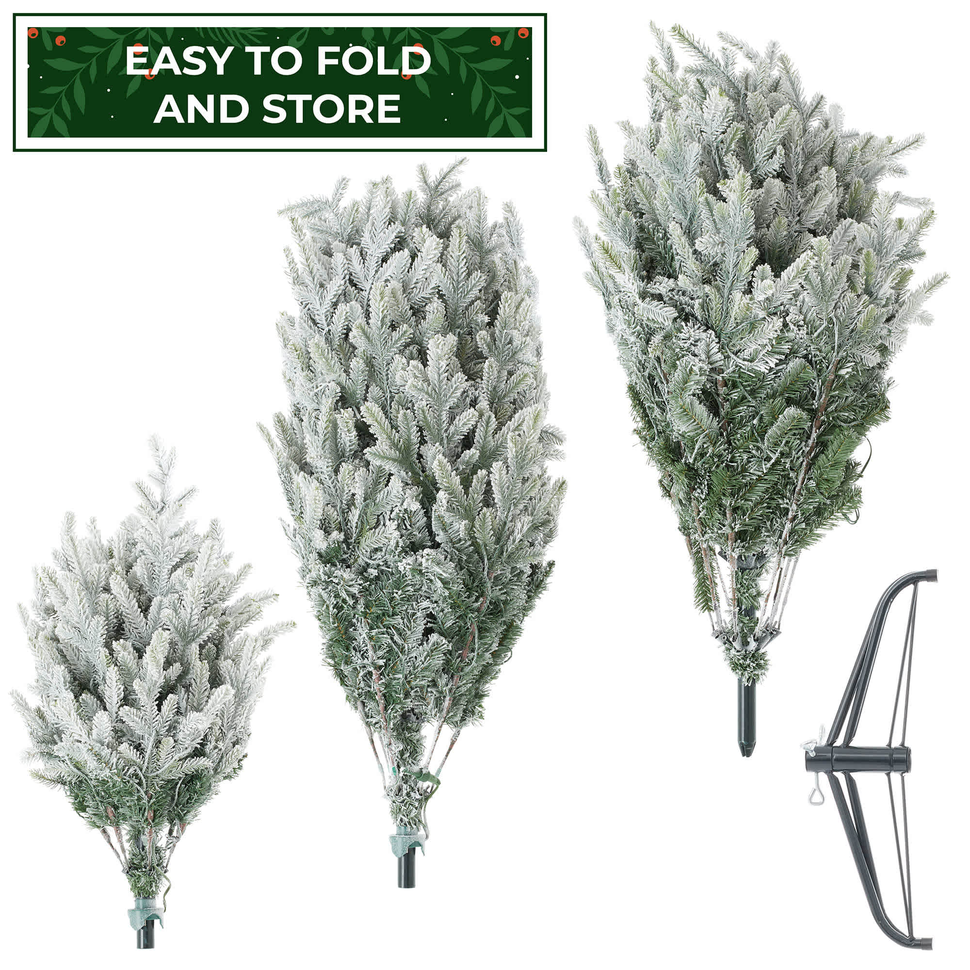 Casafield Pre-Lit Aspen Fir Artificial Holiday Christmas Tree with Stand