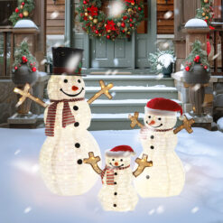 VEIKOUS 49.6-in Freestanding Snowman Yard decoration with White LED Lights