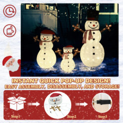 VEIKOUS 49.6-in Freestanding Snowman Yard decoration with White LED Lights