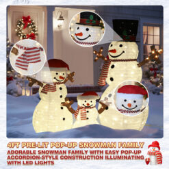 VEIKOUS 49.6-in Freestanding Snowman Yard decoration with White LED Lights