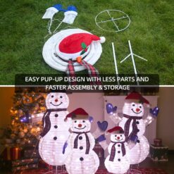 Starfree 47.51-in Freestanding Snowman Yard decoration with White LED Lights