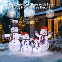 Starfree 47.51-in Freestanding Snowman Yard decoration with White LED Lights