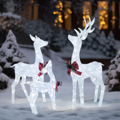 VEIKOUS 53.3-in Freestanding Reindeer Yard decoration with White LED Lights