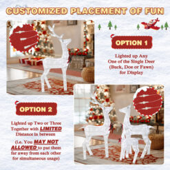 VEIKOUS 53.3-in Freestanding Reindeer Yard decoration with White LED Lights