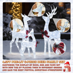 VEIKOUS 53.3-in Freestanding Reindeer Yard decoration with White LED Lights