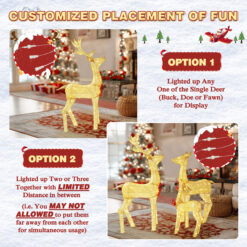 VEIKOUS 53.3-in Freestanding Reindeer Yard decoration with Clear LED Lights