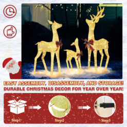 VEIKOUS 53.3-in Freestanding Reindeer Yard decoration with Clear LED Lights