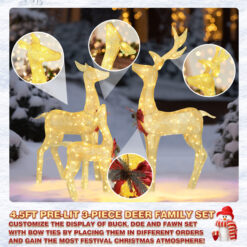 VEIKOUS 53.3-in Freestanding Reindeer Yard decoration with Clear LED Lights