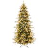 Best Choice Products Pre-Lit Artificial Flocked Slim Aspen Noble Fir Christmas Tree w/ Branch Tips LED Lights