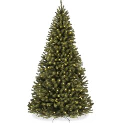 Best Choice Products Pre-Lit Spruce Artificial Christmas Tree w/ Easy Assembly Metal Hinges Foldable Base