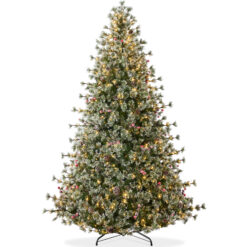Best Choice Products Pre-Lit Cashmere Christmas Tree Premium Semi-Flocked Pre-Decorated Artificial Holiday Décor