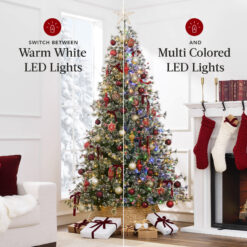 Best Choice Products Pre-Lit Cashmere Christmas Tree Premium Semi-Flocked Pre-Decorated Artificial Holiday Décor