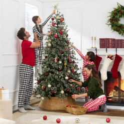 Best Choice Products Pre-Lit Cashmere Christmas Tree Premium Semi-Flocked Pre-Decorated Artificial Holiday Décor