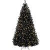 Best Choice Products Pre-Lit Black Christmas Tree Artificial Holiday Decoration w/ Branch Tips Incandescent Lights