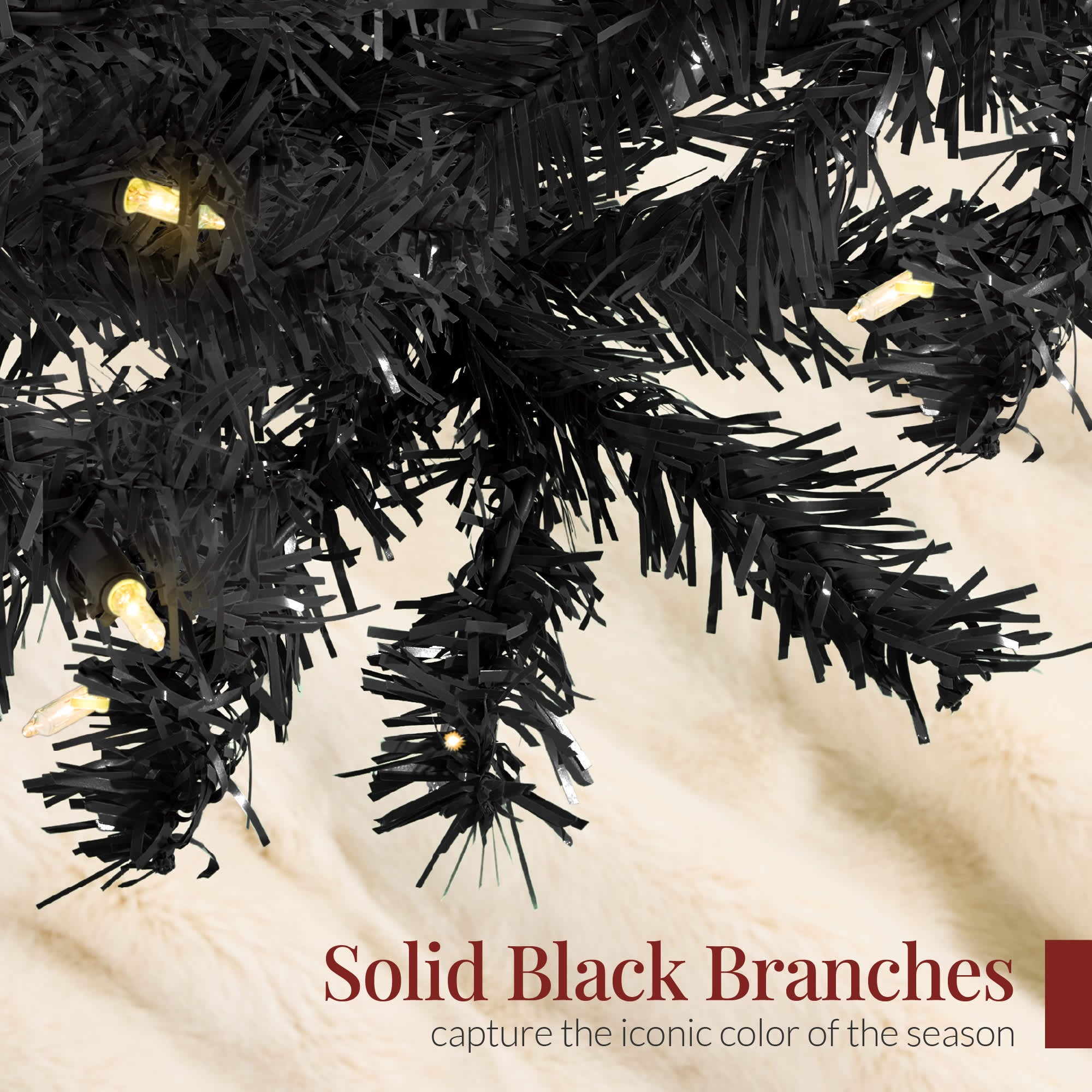 Best Choice Products Pre-Lit Black Christmas Tree Artificial Holiday Decoration w/ Branch Tips Incandescent Lights