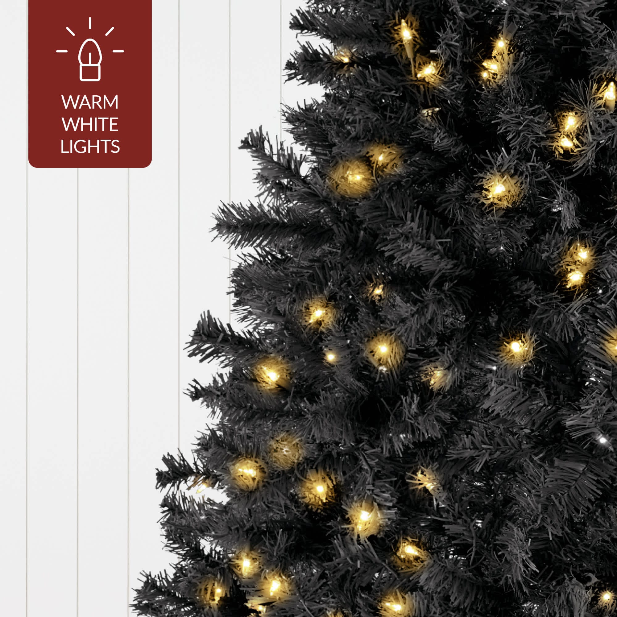 Best Choice Products Pre-Lit Black Christmas Tree Artificial Holiday Decoration w/ Branch Tips Incandescent Lights