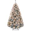 Best Choice Products 9ft Pre-Lit Holiday Christmas Pine Tree w/ Snow Flocked Branches 900 Warm White Lights