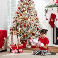Best Choice Products 9ft Pre-Lit Holiday Christmas Pine Tree w/ Snow Flocked Branches 900 Warm White Lights
