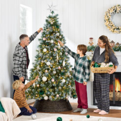Best Choice Products Pre-Lit Frosted Scotch Pine Christmas Tree w/ 2-In-1 LED Lights