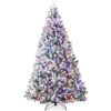 Best Choice Products Pre-Lit Holiday Christmas Pine Tree w/ Flocked Branches Warm-White Multicolored Lights