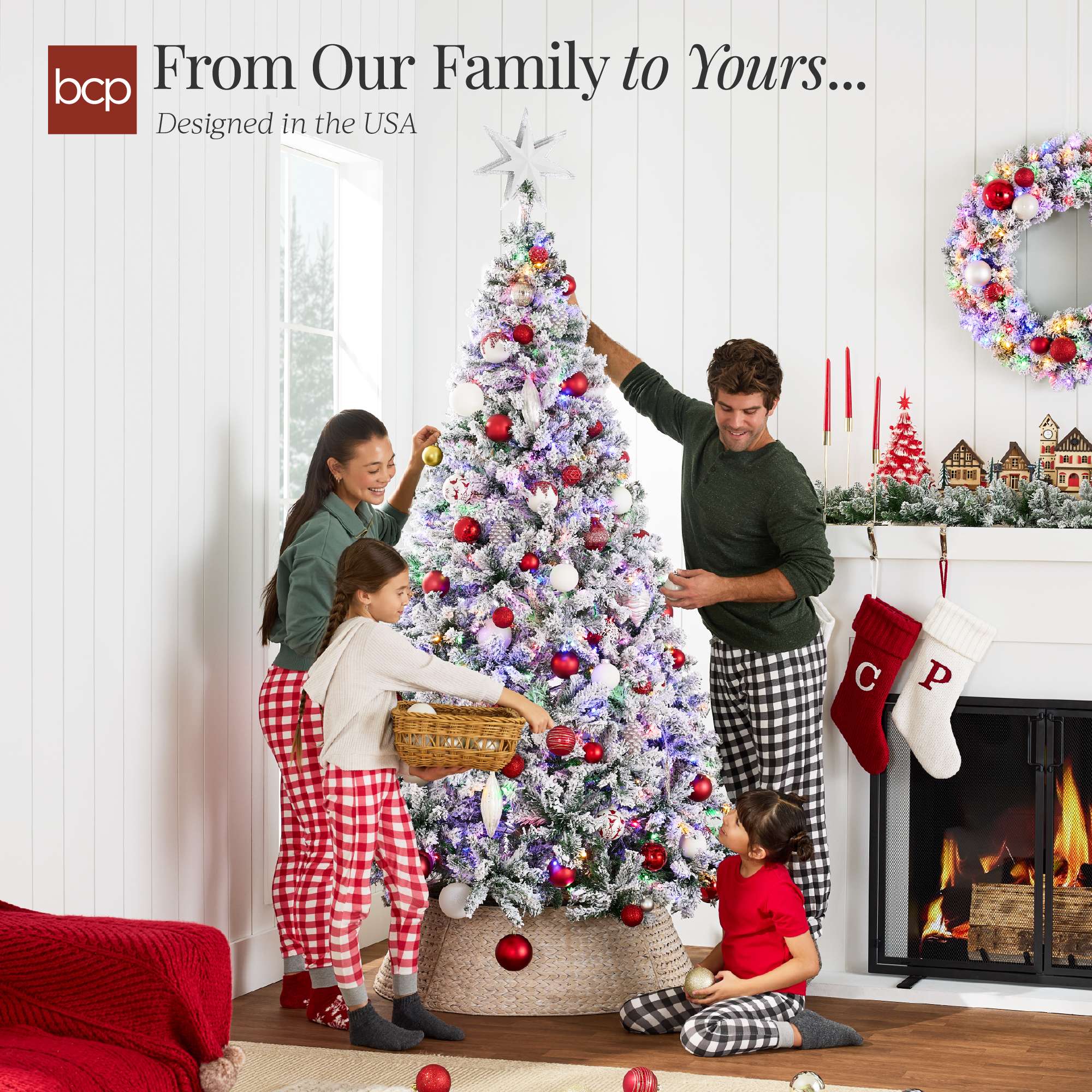 Best Choice Products Pre-Lit Holiday Christmas Pine Tree w/ Flocked Branches Warm-White Multicolored Lights