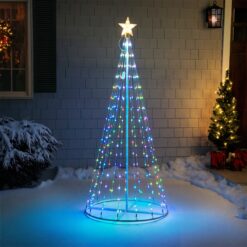 Northlight 72-in Freestanding Christmas tree Yard decoration with Multicolor LED Lights