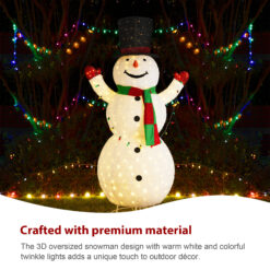 Glitzhome 94.5-in Freestanding Snowman Light with White LED Lights