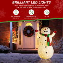 Glitzhome 94.5-in Freestanding Snowman Light with White LED Lights