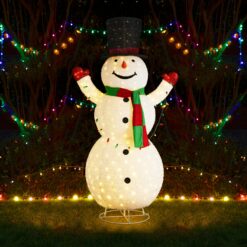 Glitzhome 94.5-in Freestanding Snowman Light with White LED Lights