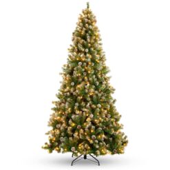 Best Choice Products Pre-Lit Pre-Decorated Holiday Christmas Tree w/ Flocked Tips Lights Metal Base
