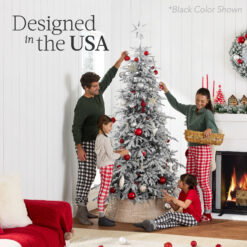 Best Choice Products Pre-Lit Flocked Artificial Aspen Noble Fir Christmas Tree w/ Branch Tips LED Lights