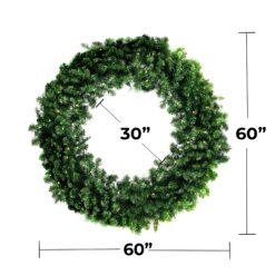 Holidynamics Holiday Lighting Solut 60-in Pre-lit Indoor/Outdoor Green Oregon pine Artificial Christmas Wreath