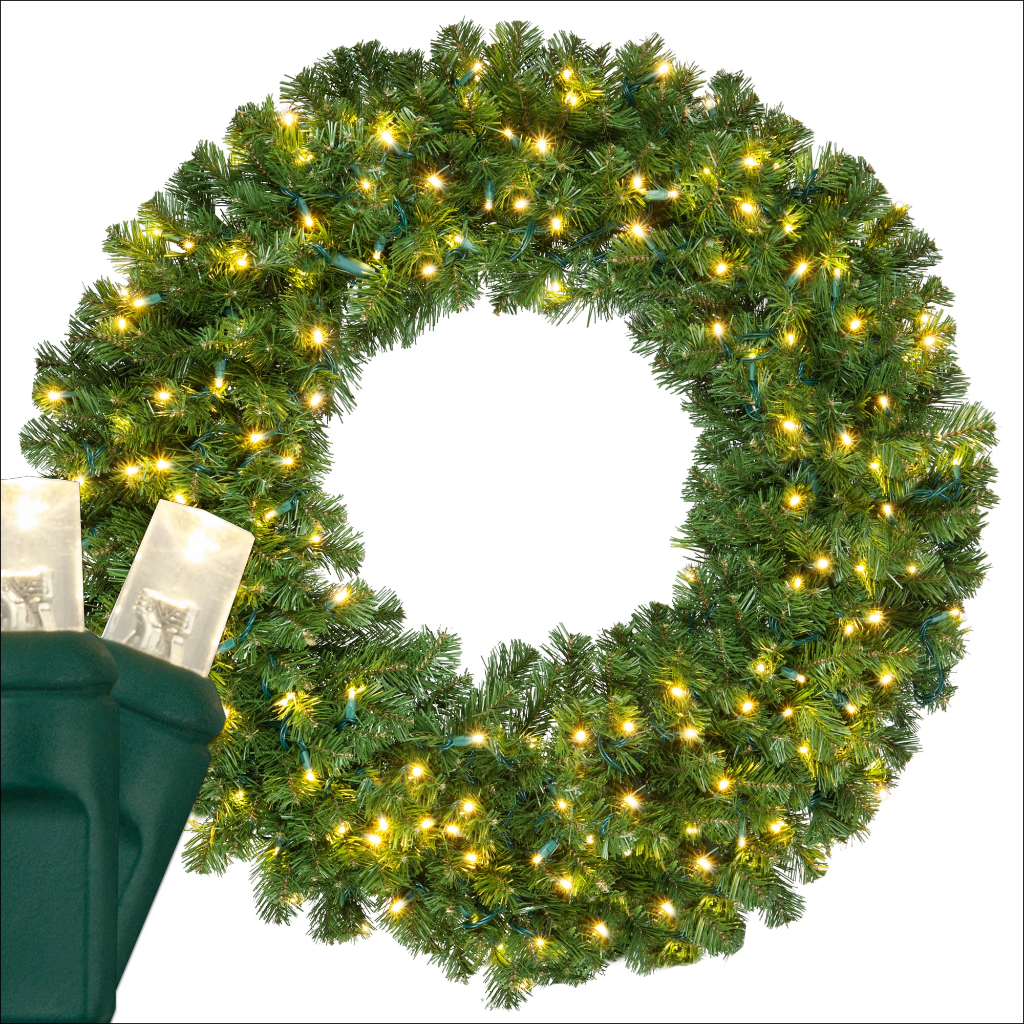 Red Sleigh 48-in Pre-lit Indoor/Outdoor Green Pine Artificial Christmas Wreath