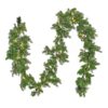 National Tree Company Indoor/Outdoor Pre-lit Electrical outlet 9-ft Cedar Artificial Garland with White LED Lights