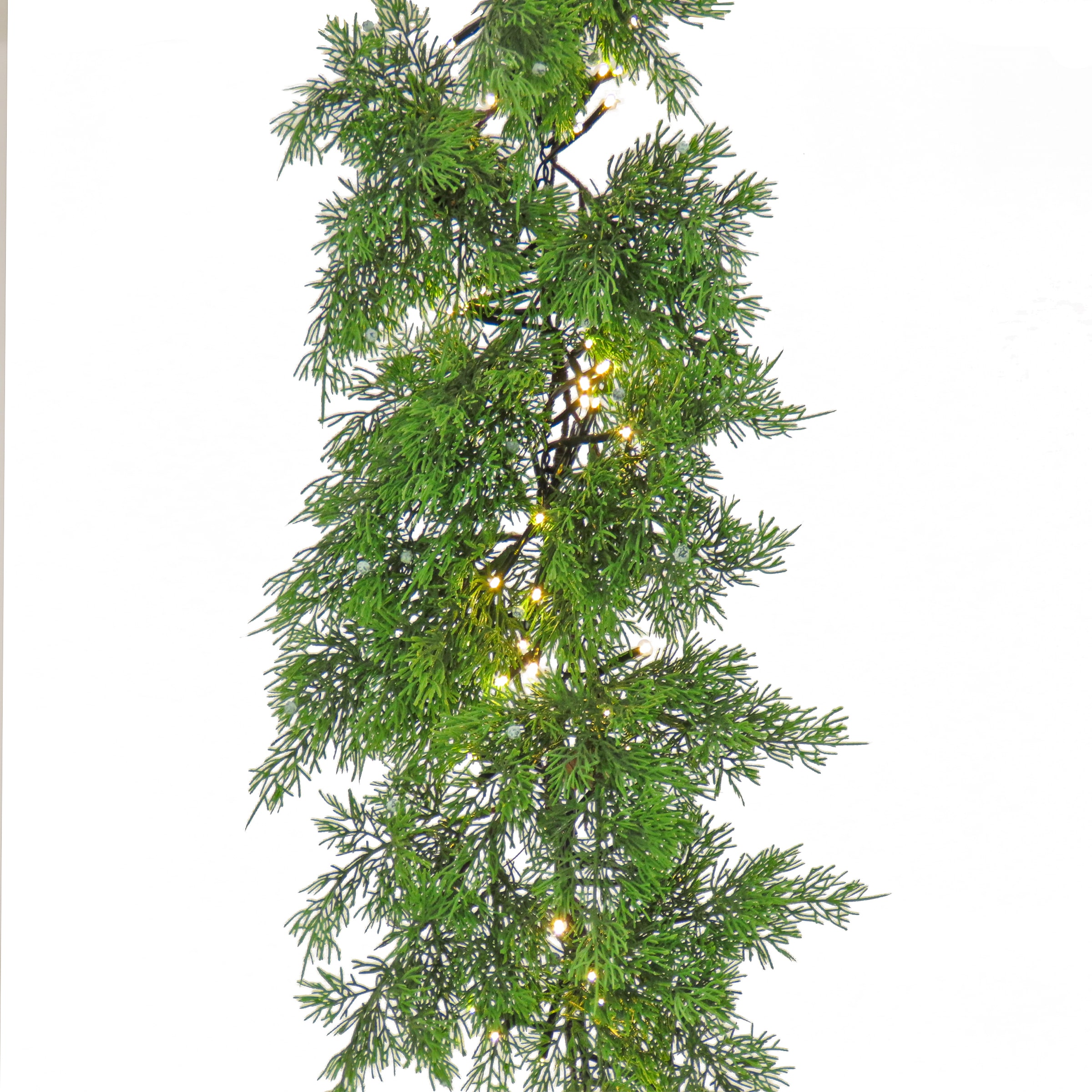 National Tree Company Indoor/Outdoor Pre-lit Electrical outlet 9-ft Cedar Artificial Garland with White LED Lights