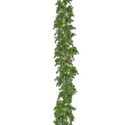 National Tree Company Indoor/Outdoor Pre-lit Electrical outlet 9-ft Cedar Artificial Garland with White LED Lights