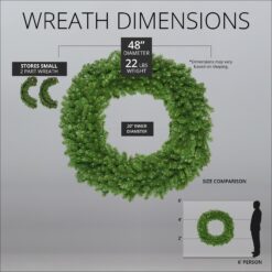 Red Sleigh 48-in Indoor/Outdoor (non powered) Green Fir Artificial Christmas Wreath
