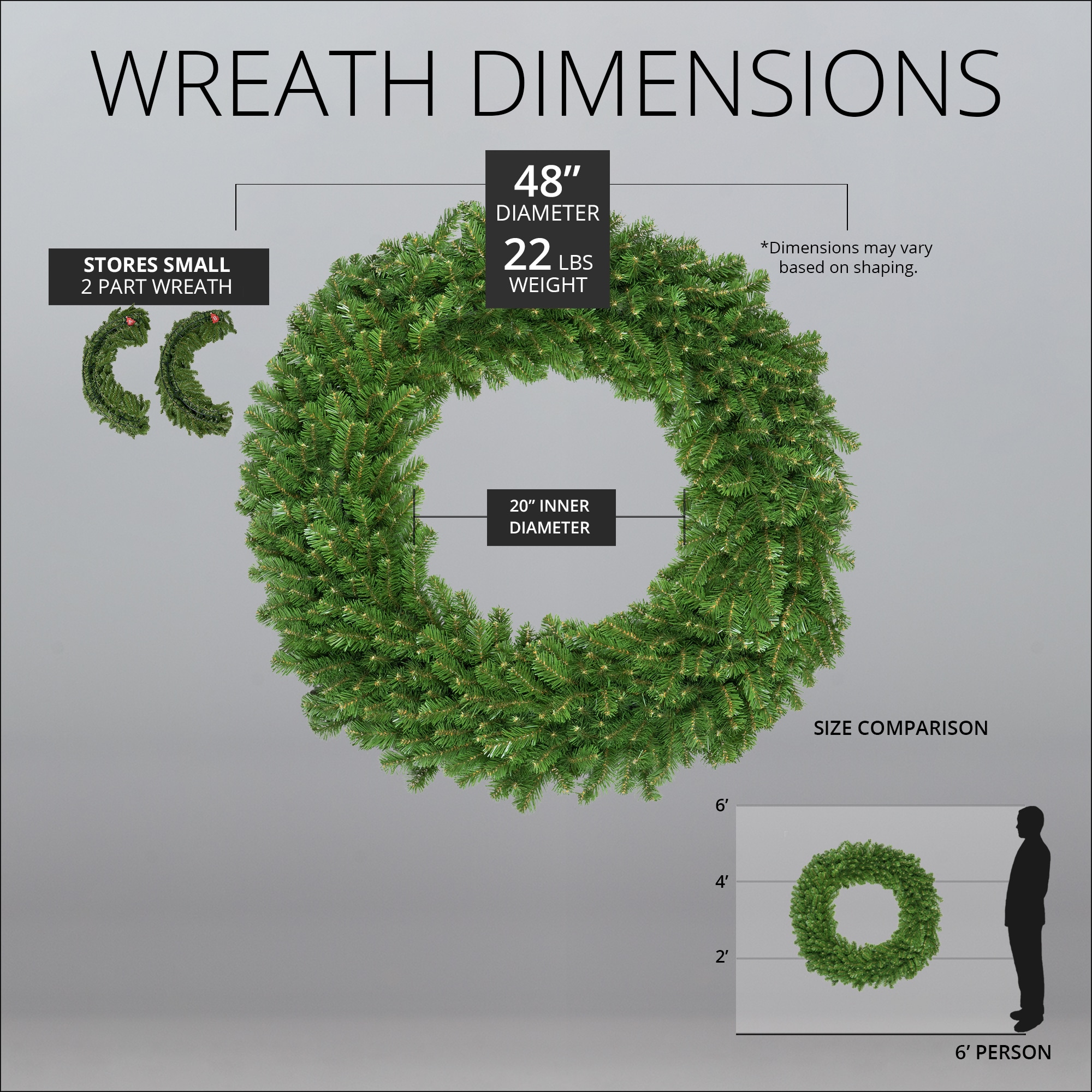 Red Sleigh 48-in Indoor/Outdoor (non powered) Green Fir Artificial Christmas Wreath