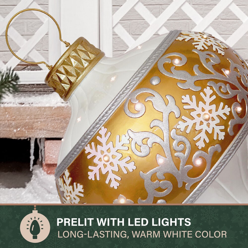 Fraser Hill Farm 28.75-in Freestanding Ornament Yard decoration with White LED Lights