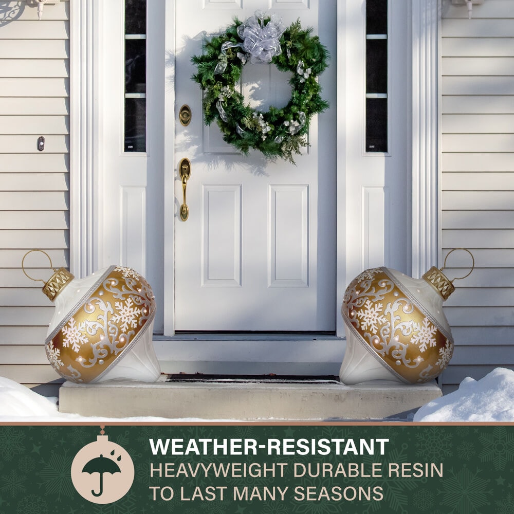 Fraser Hill Farm 28.75-in Freestanding Ornament Yard decoration with White LED Lights