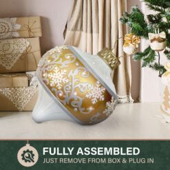 Fraser Hill Farm 28.75-in Freestanding Ornament Yard decoration with White LED Lights