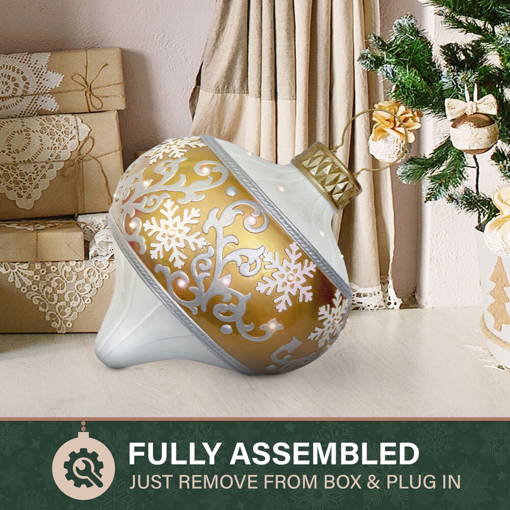 Fraser Hill Farm 28.75-in Freestanding Ornament Yard decoration with White LED Lights