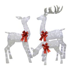 Puleo International 48-in Freestanding Reindeer Yard decoration with White LED Lights
