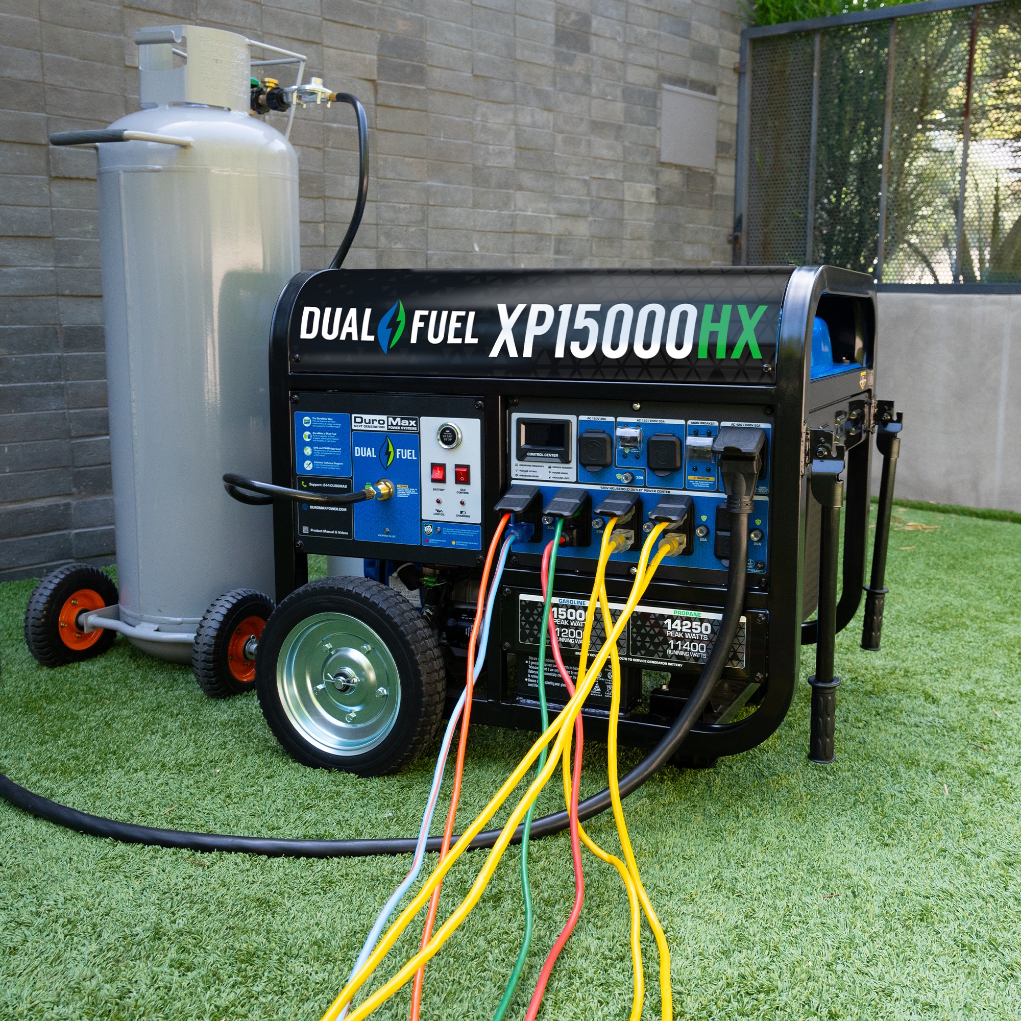 DuroMax HX Series 15000 / 12000 -Watt Dual fuel Portable Generator