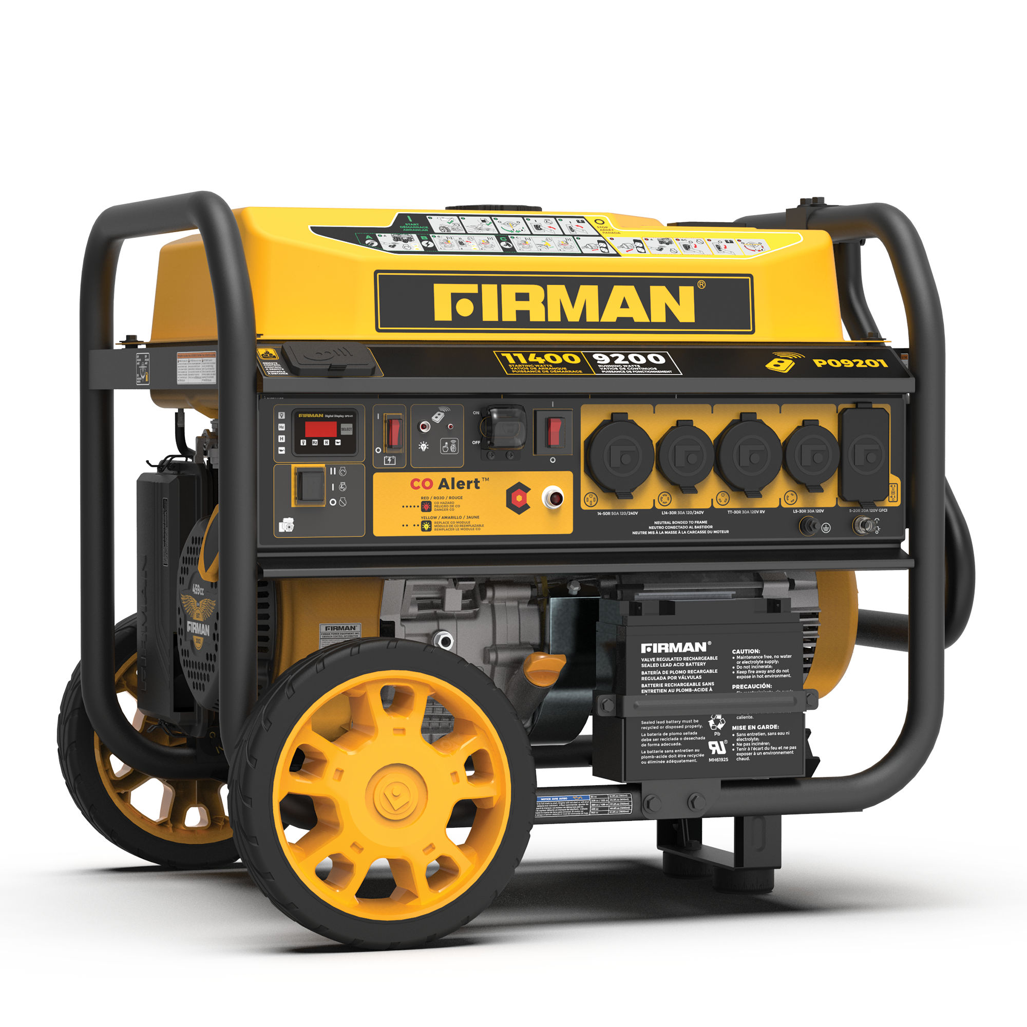 Firman P09201 Remote Start 120/240V with 50 AMP 11400 / 9200 -Watt Single fuel Portable Generator