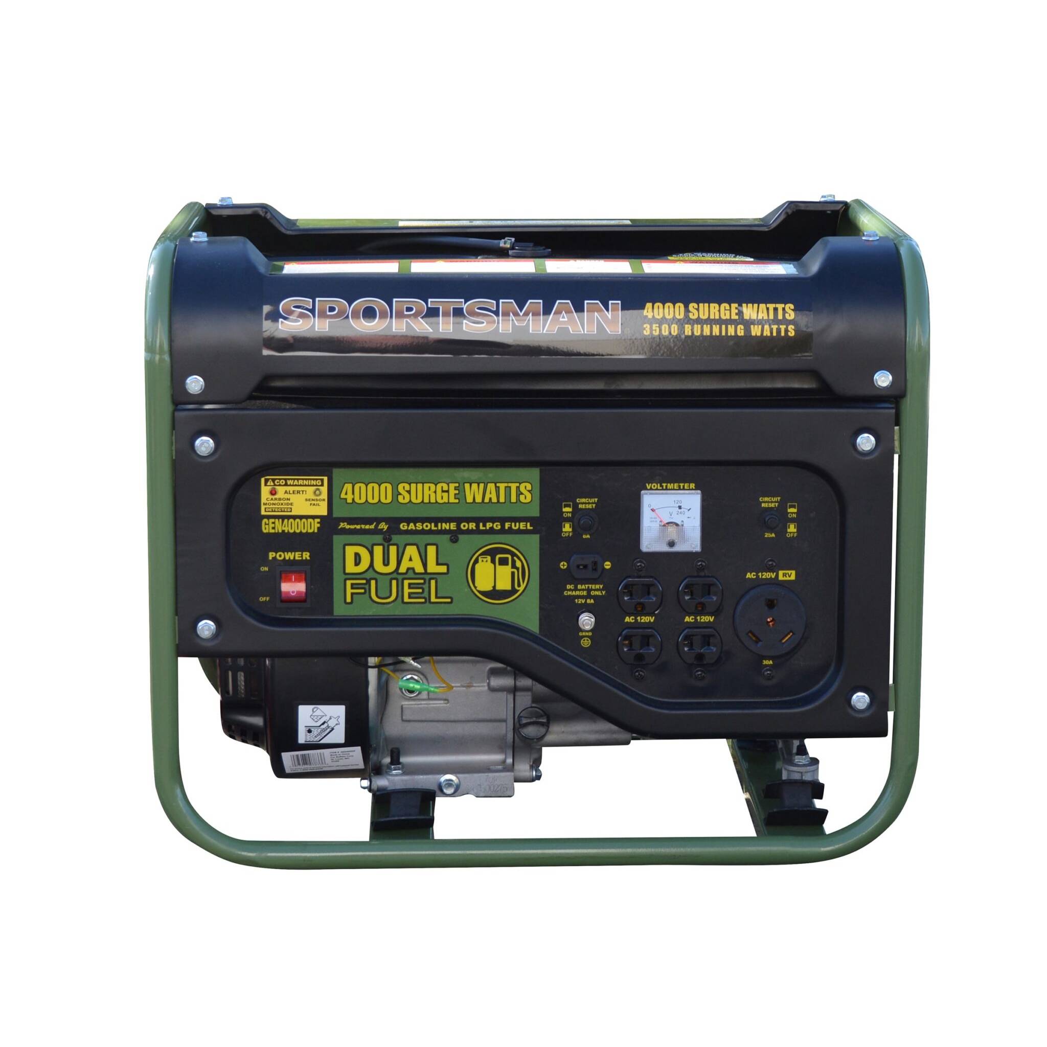 Sportsman Compact Lightweight CO Detecting Auto Shutoff 4000 / 3500 -Watt Dual fuel Portable Generator