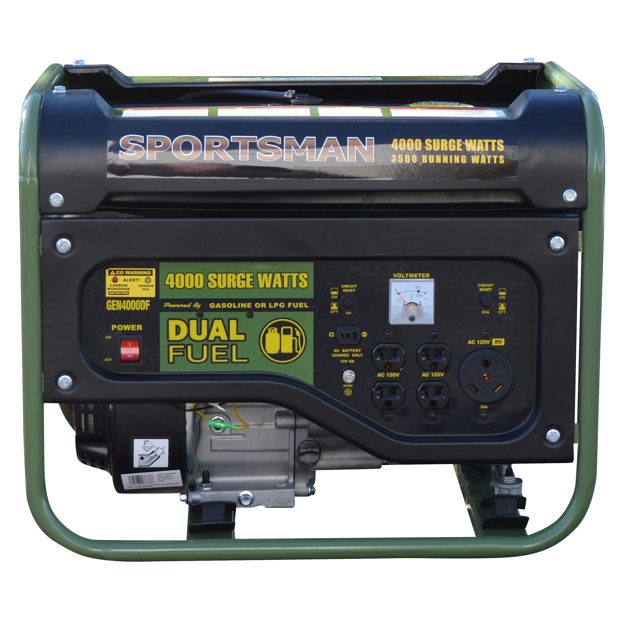 Sportsman Compact Lightweight CO Detecting Auto Shutoff 4000 / 3500 -Watt Dual fuel Portable Generator