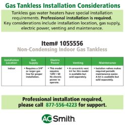A.O. Smith Signature Series 8-GPM 190000-BTU Indoor Natural Gas/Liquid Propane Tankless Water Heater